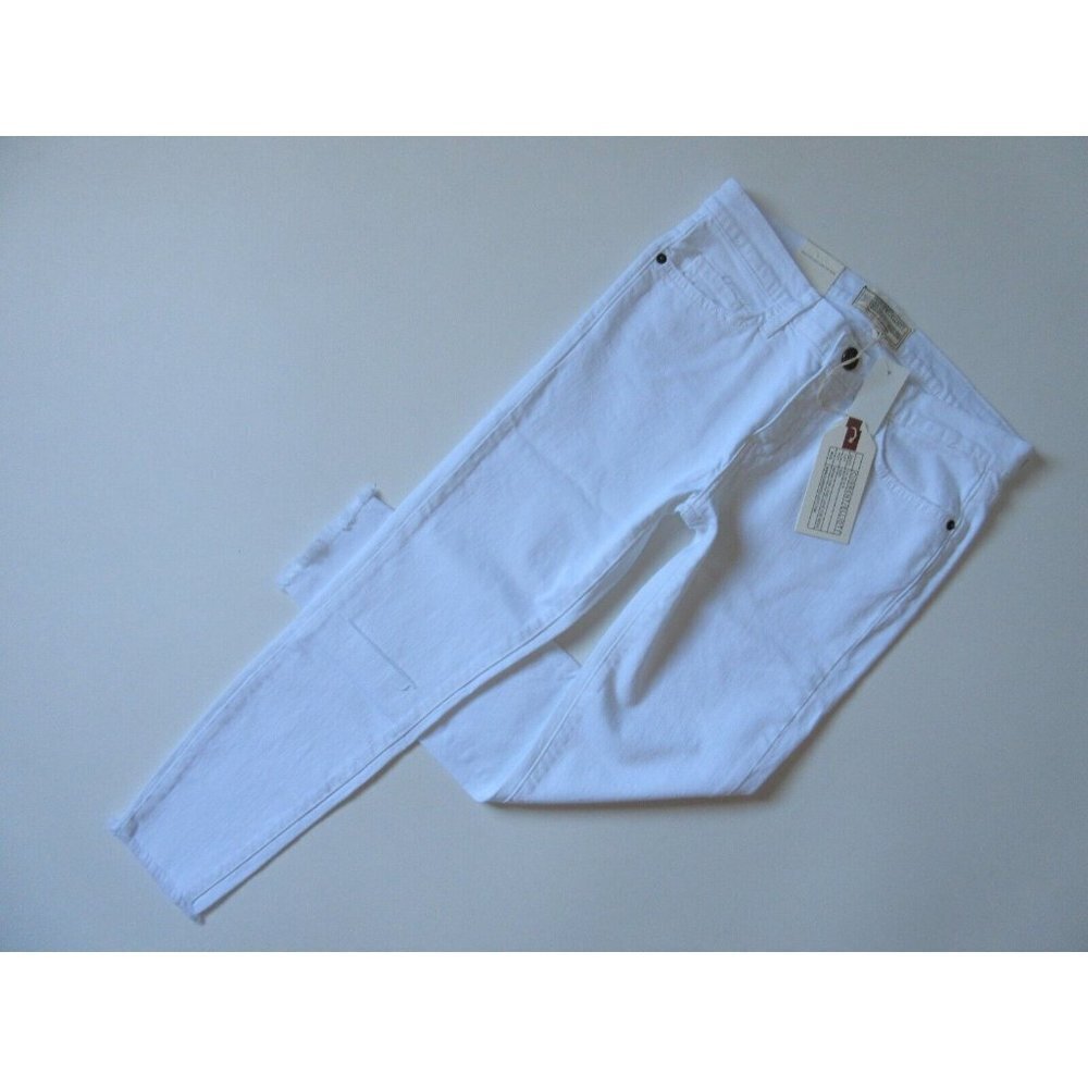 NWT Current/Elliott Stiletto Skinny in Sugar Knee Slit Destroy Raw Hem Jeans 27